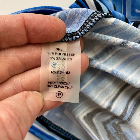 Calvin Klein Blue Geometric Blouse - Picture 5 of 9